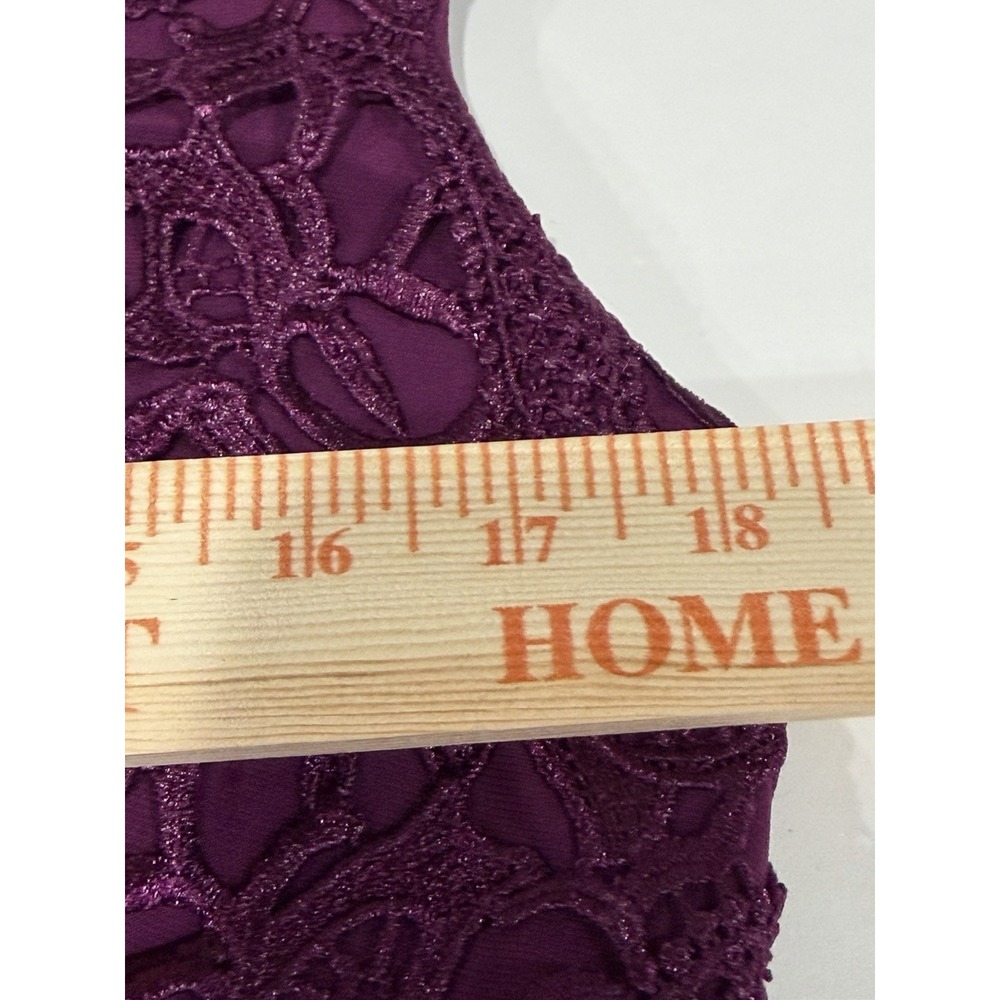 Lauren Ralph Lauren Lace Sheath Dress Purple Plum Cocktail Party Size 10 Midi - Picture 10 of 12